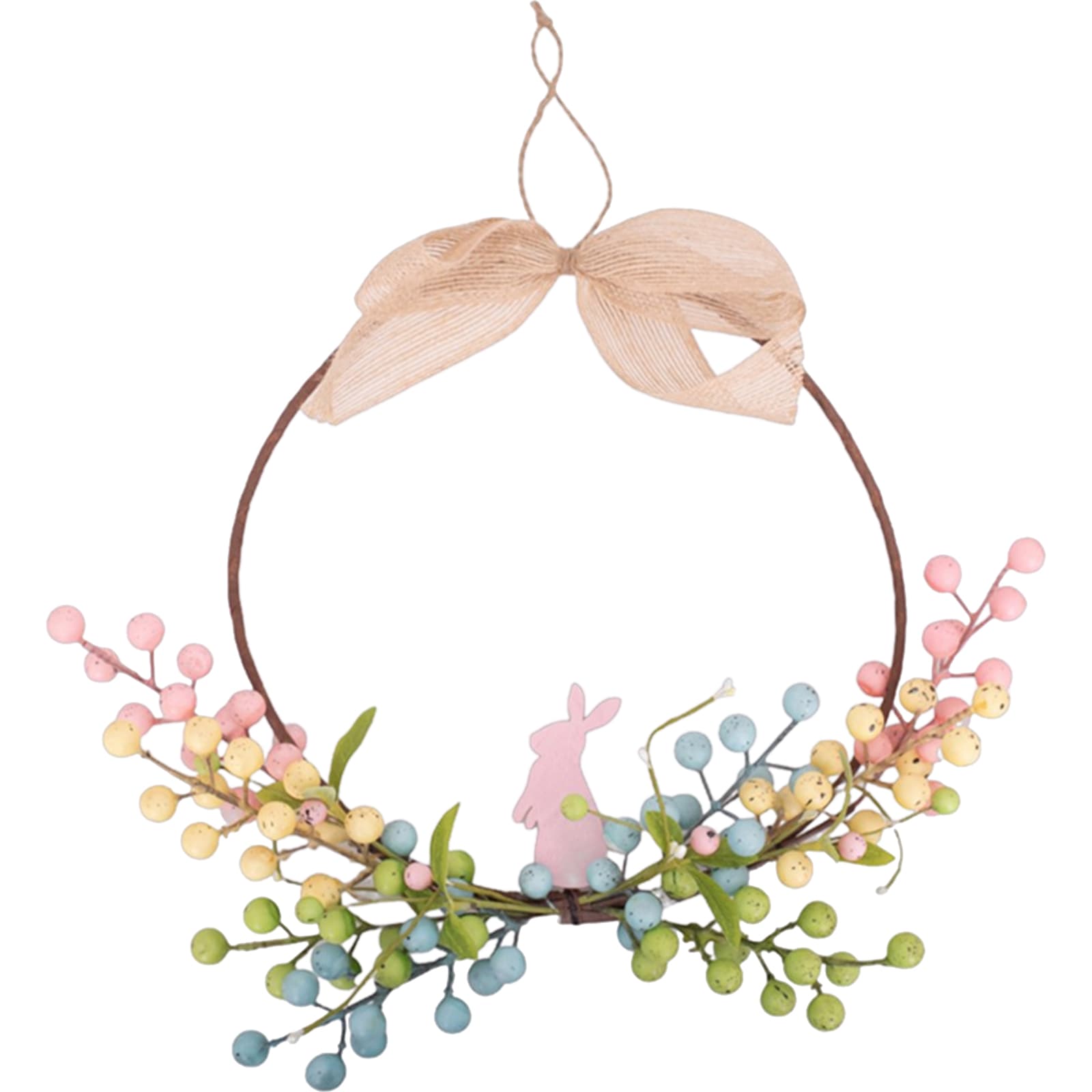 Pastel Easter Bunny Wreath 25cm - Discount Party Supplies