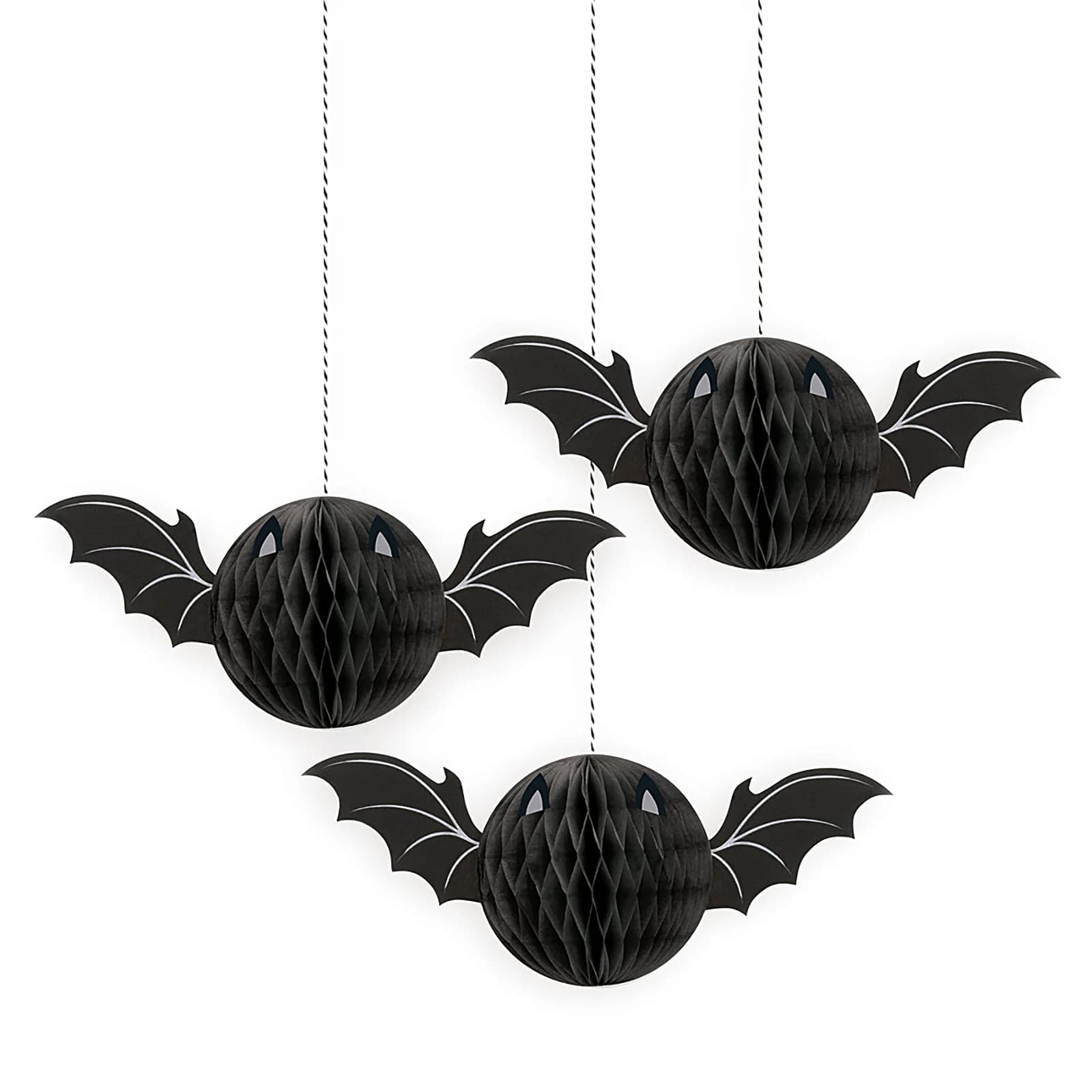 Black Bat Honeycomb Hanging Decorations (Pack of 3) - Discount Party ...