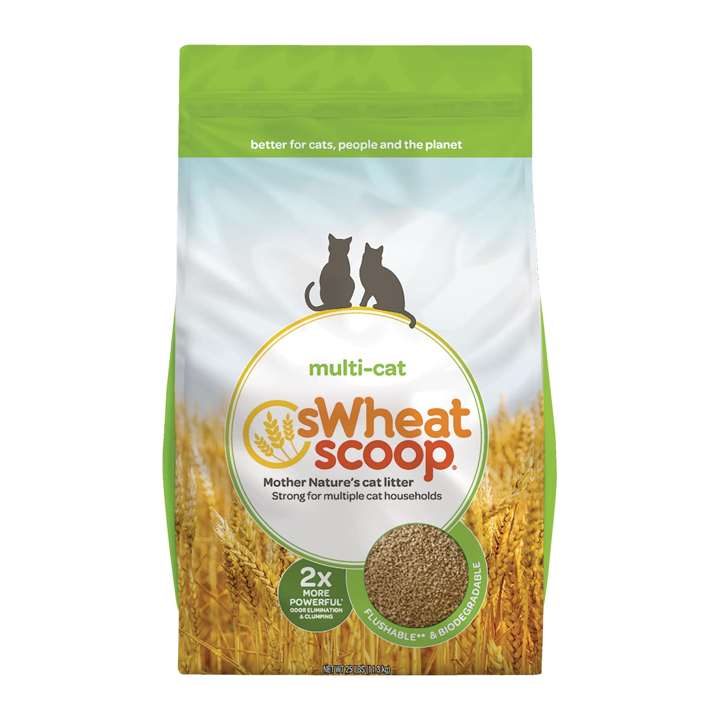 sWheat Scoop Wheat-Based Natural Multi-Cat Clumping Cat Litter, 11.3-kg ...