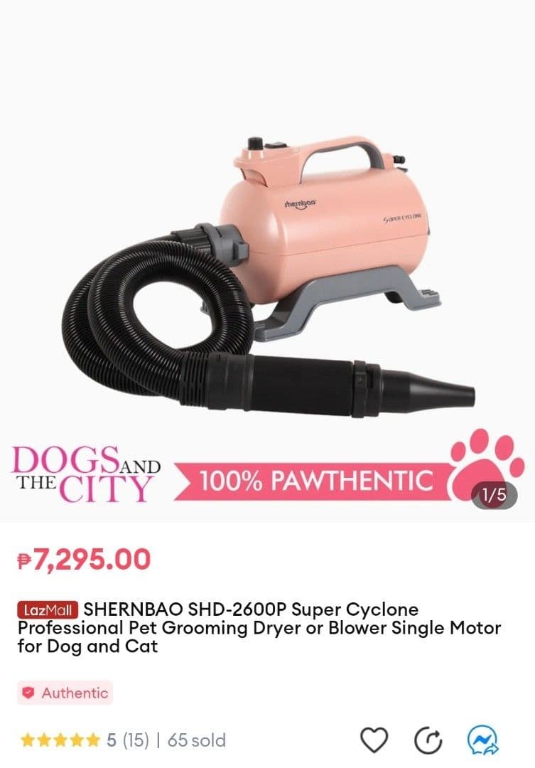 SHERNBAO SHD-2600P Super Cyclone Professional Pet Grooming Dryer, TV ...