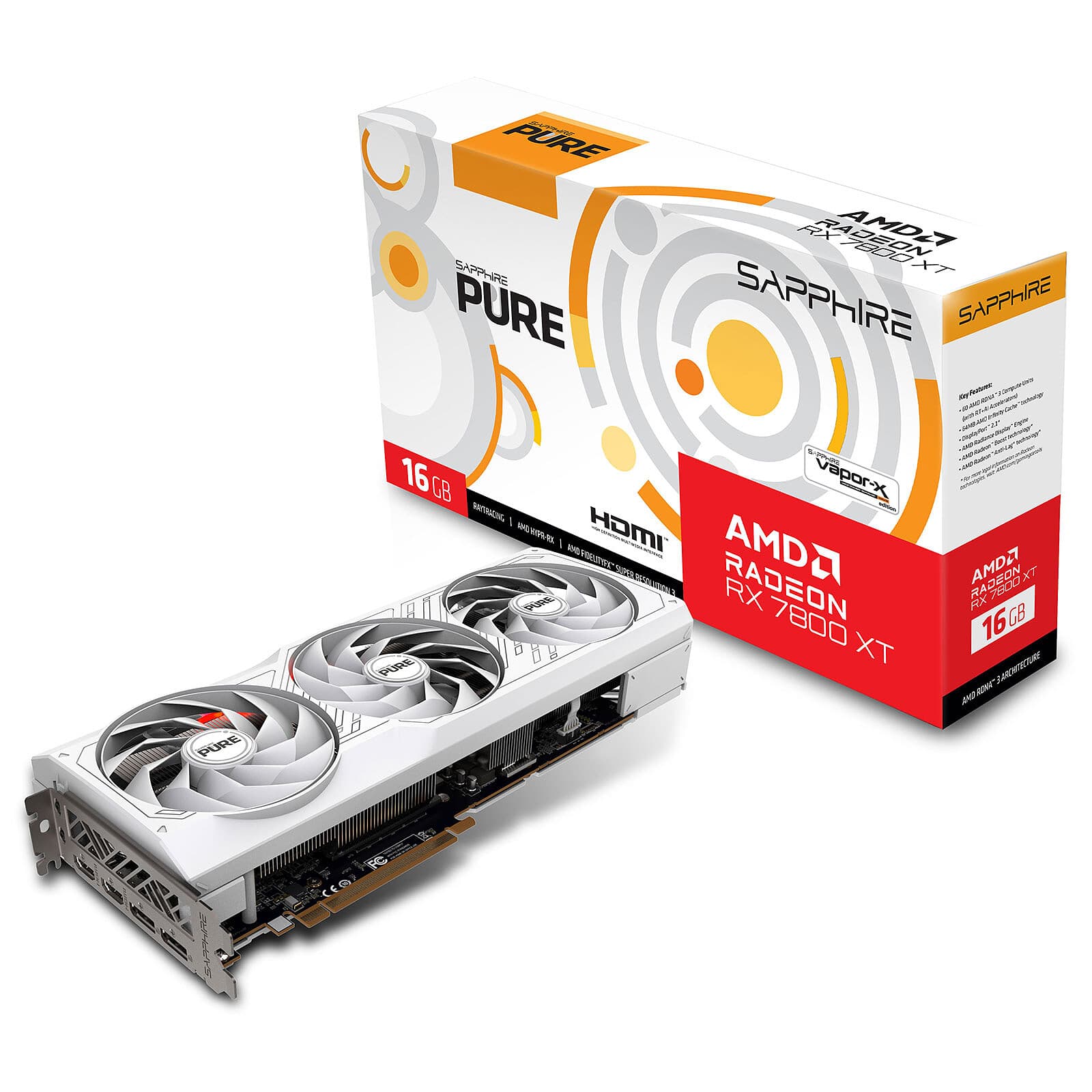 Sapphire PURE AMD Radeon RX 7800 XT GAMING OC 16GB - Tarjeta gráfica ...