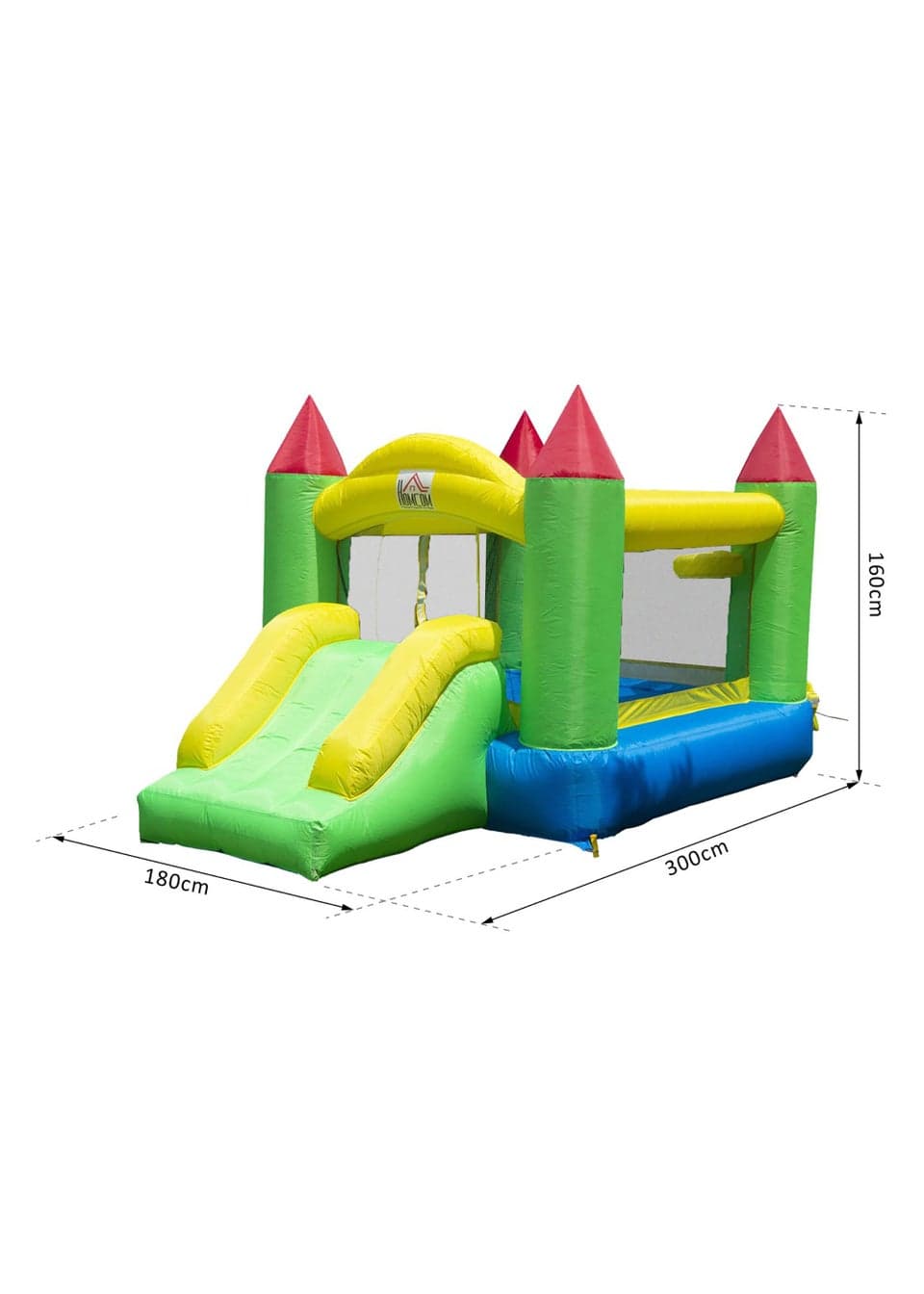 HOMCOM Inflatable Bouncy Castle Slide (160cm x 300cm x 180cm) - Matalan