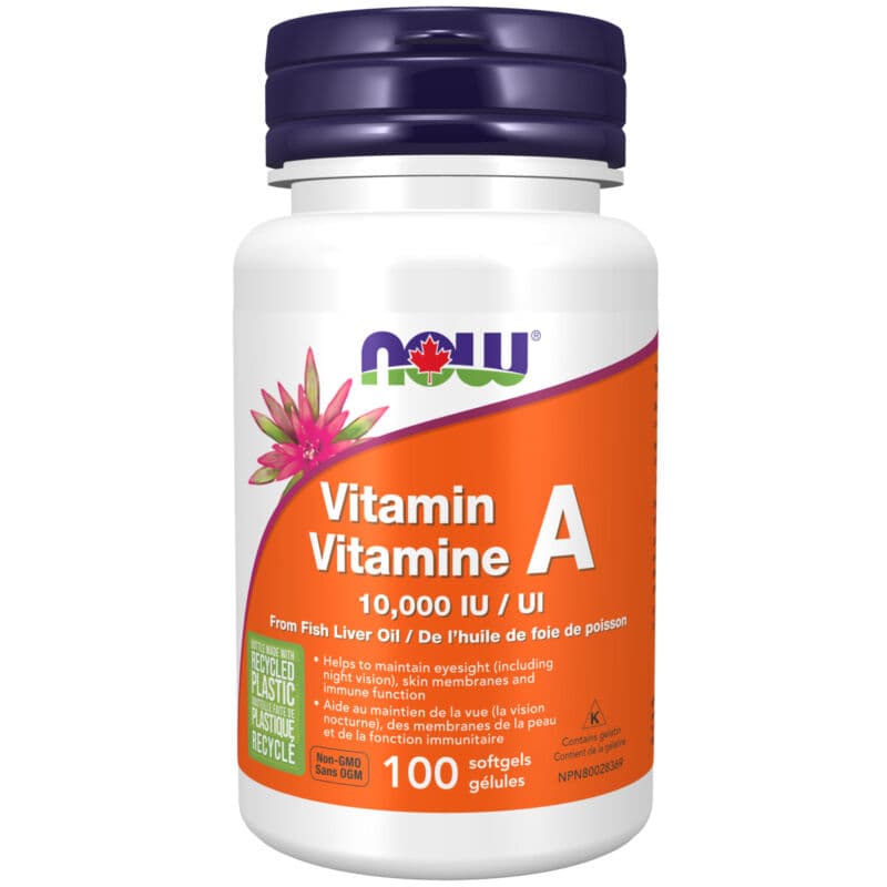Vitamin A 10,000 IU Softgels - Now Foods Canada