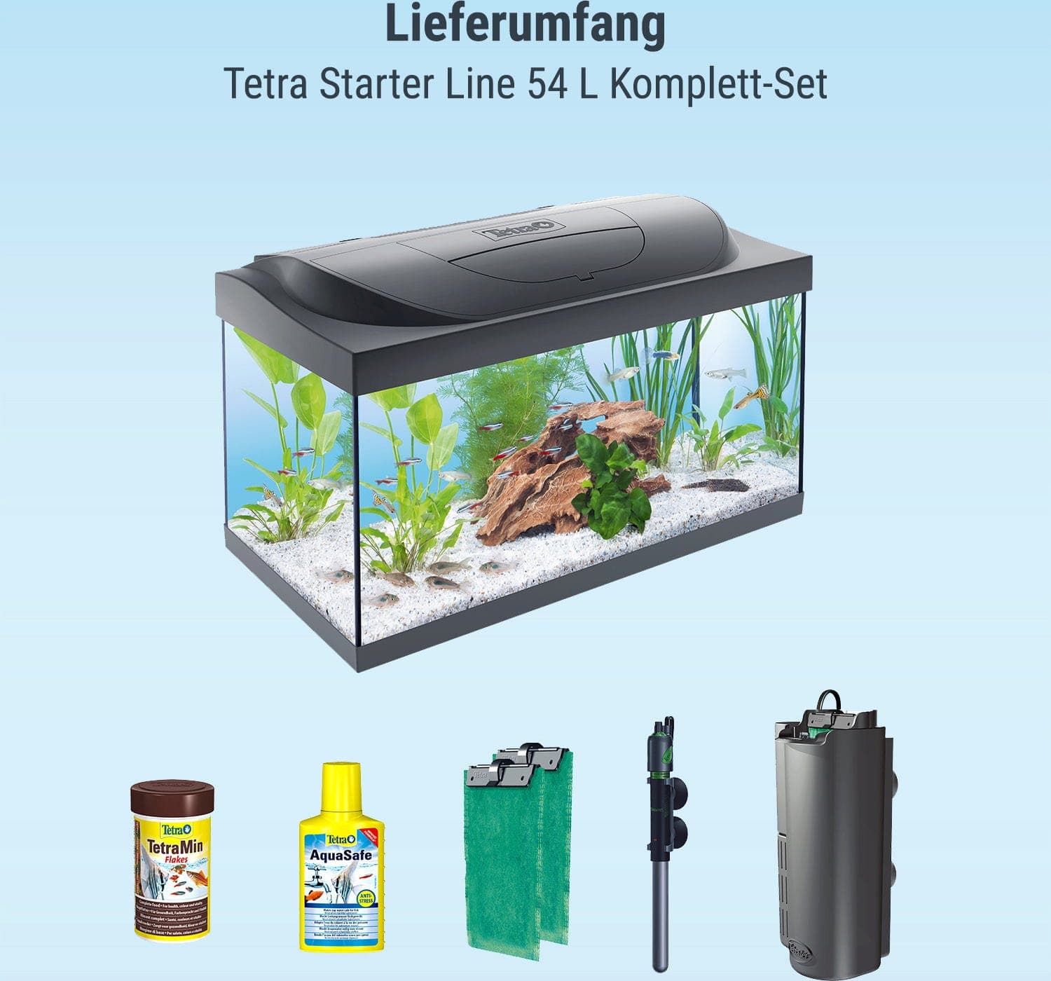 Tetra Starter Line 54L Complete Aquarium Set with LED Day/Night ...