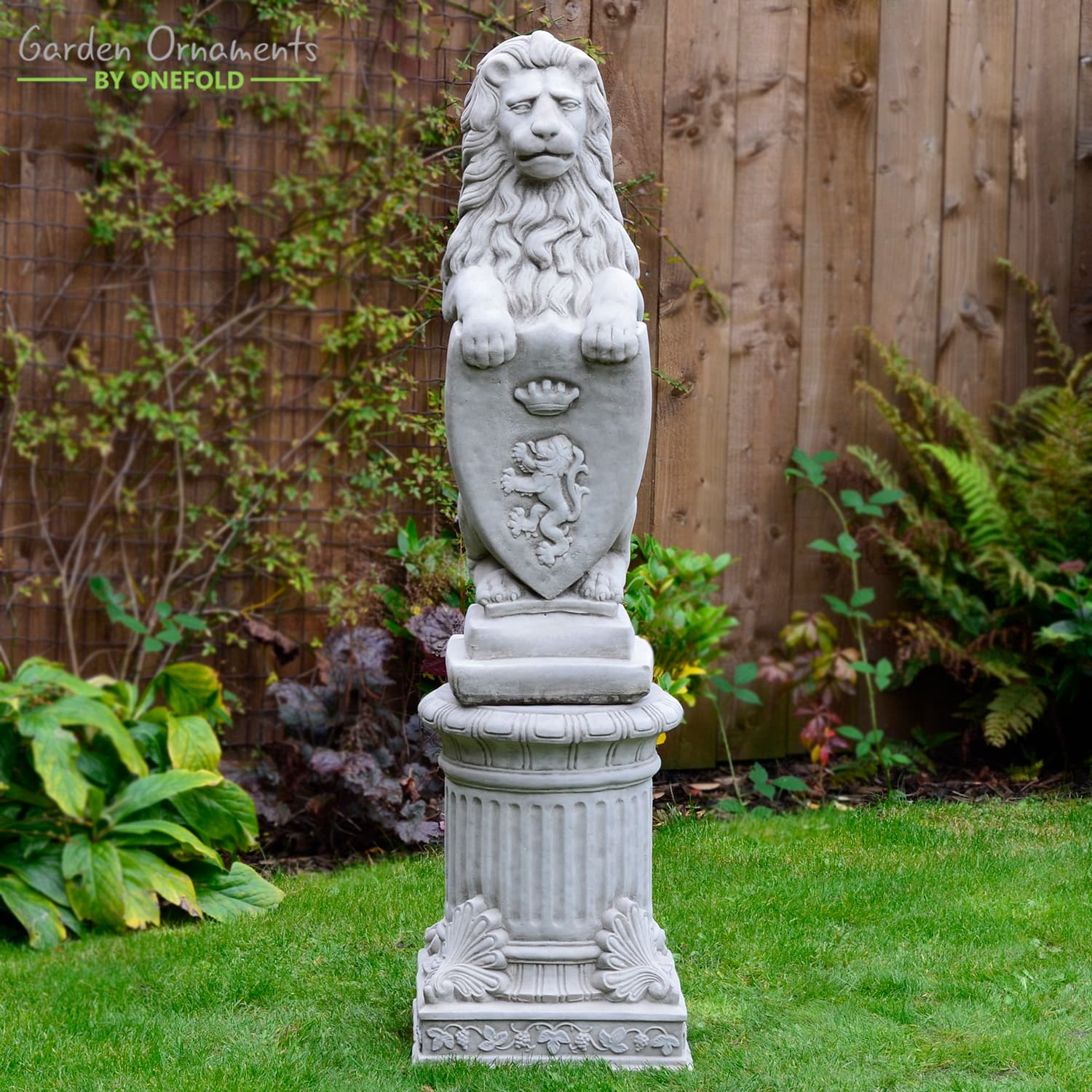 British Lion Stone Garden Statue - Onefold Ltd