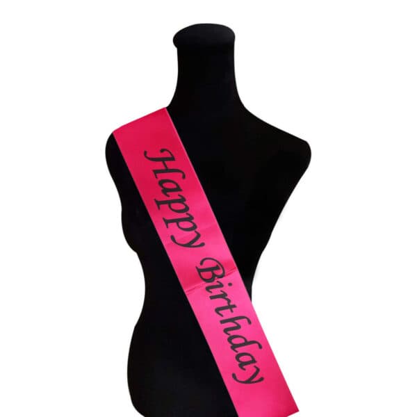 Happy Birthday Sash, Dark Pink – Birthday Party Supplies – Party Time Dubai
