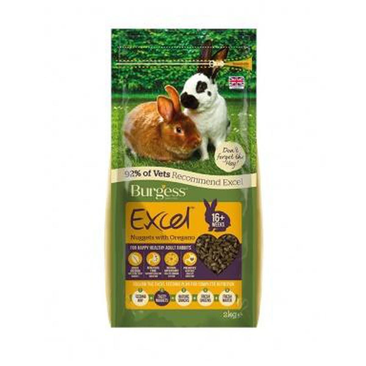 Burgess Excel Adult Rabbit Nuggets With Oregano 1.5kg » Pet Palace ...