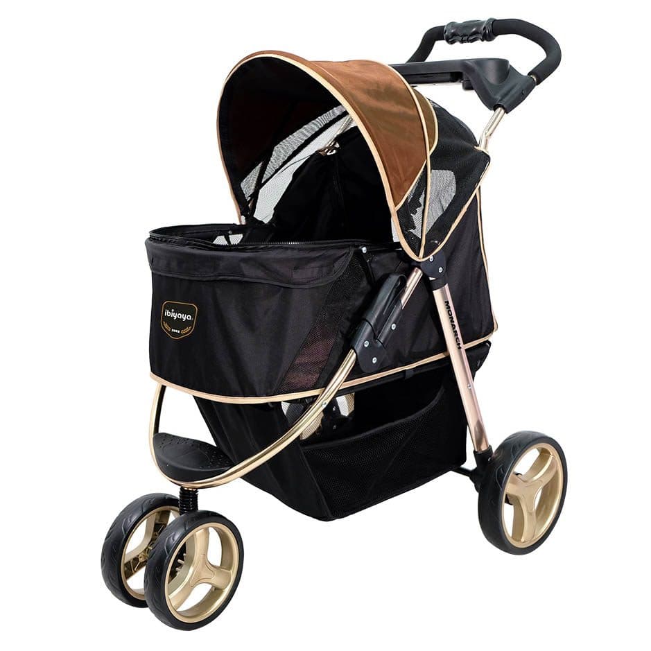 ibiyaya Monarch Premium Pet Stroller, Gold Frame, Designer-Luxury Dog ...