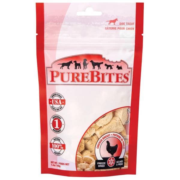PureBites Freeze Dried Chicken Breast Dog Treats, 1.4 oz, 100% Pure ...