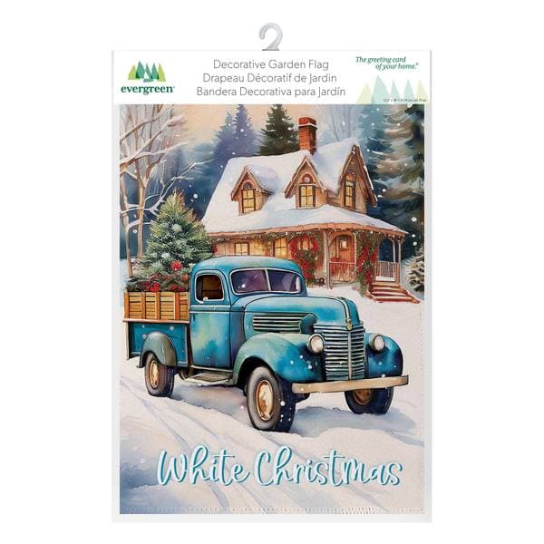 Evergreen Enterprises Holiday Blue Truck Suede Garden Flag - 14S14578 ...