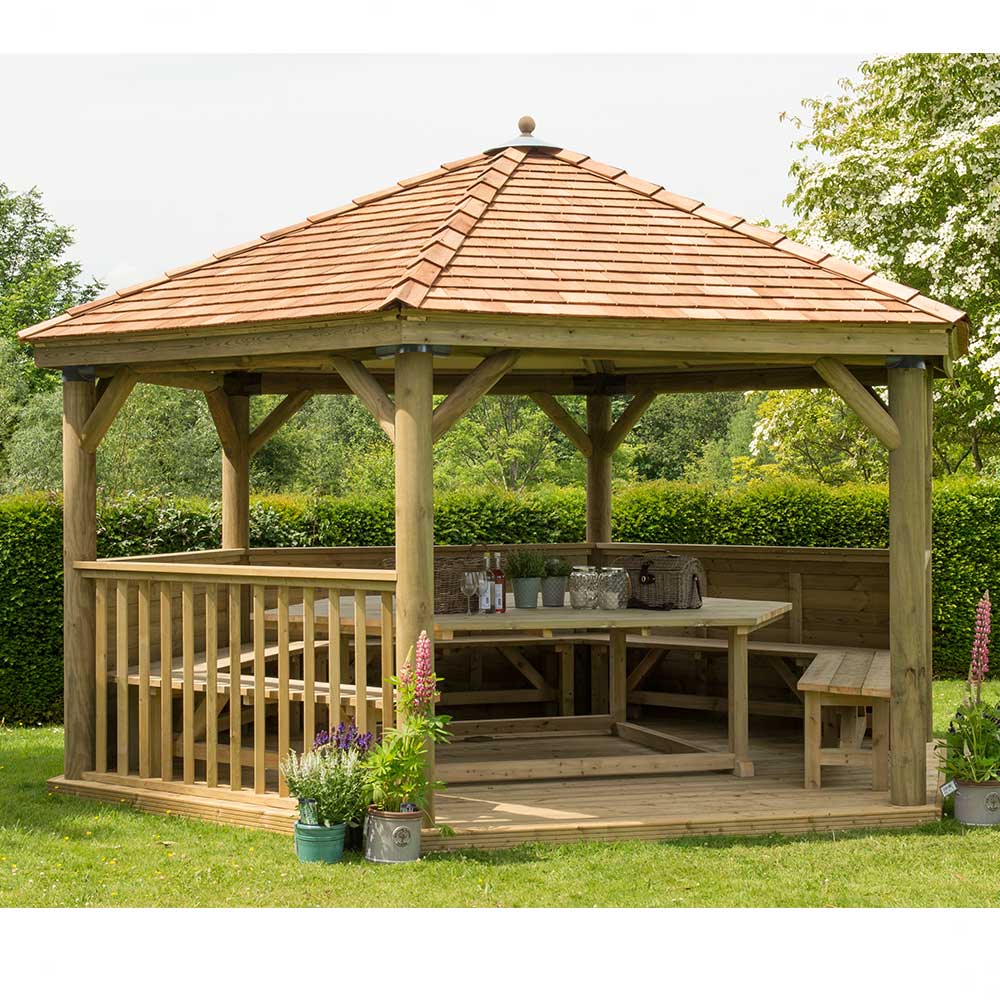 Buckingham Gazebo Spacious Octagonal Wooden Pavilion - Pure Garden ...