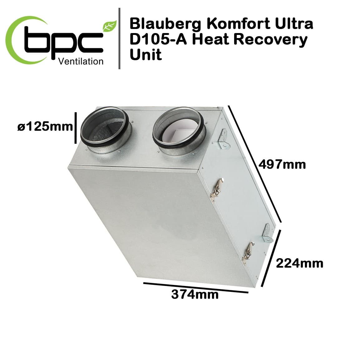 Quạt cấp khí tươi hồi nhiệt trung tâm Komfort Ultra D105 Blauberg ...