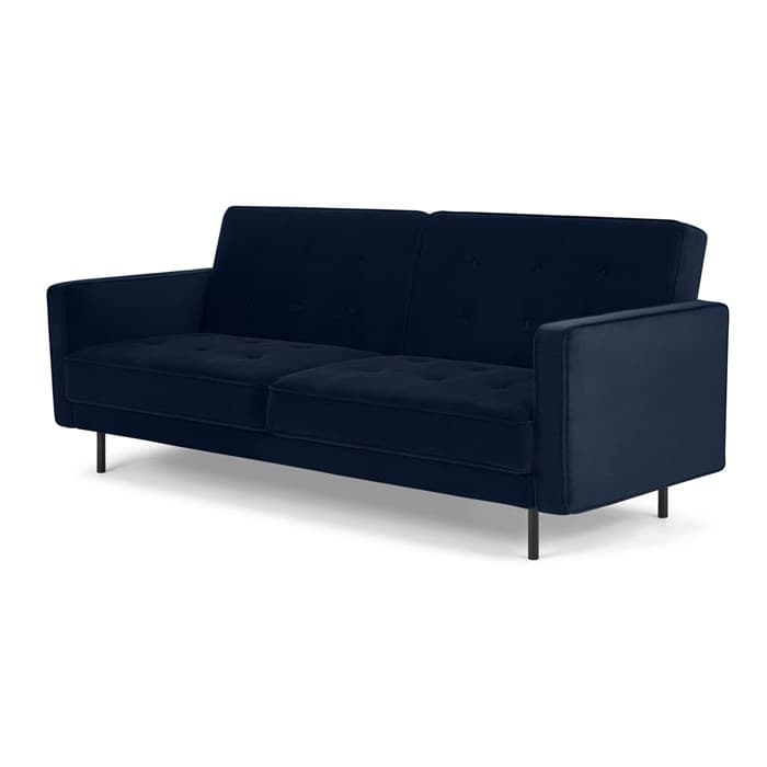 ROSSLYN Click Clack Sofa Bed Ink Blue Velvet - Sleeper sofas ...