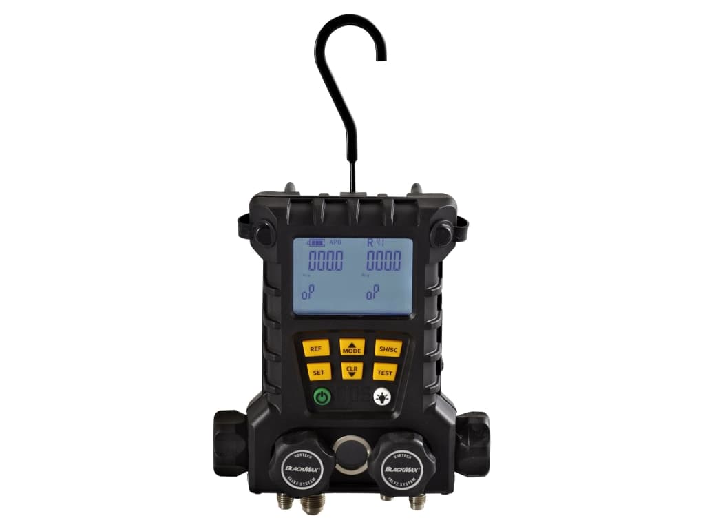 CPS MD100VHE Four Valve Digital Manifold with Clamp Probes, 5' Hose Set ...