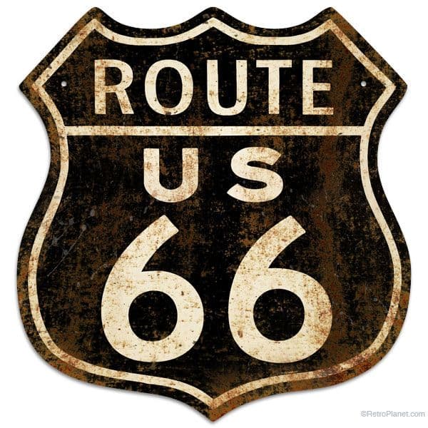 Route 66 Rusty Vintage Style Metal Sign | Retro Tin Signs | RetroPlanet ...