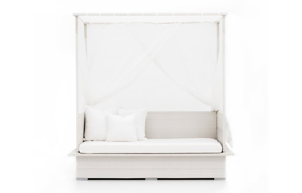 VonHaus Rattan Day Bed with Canopy
