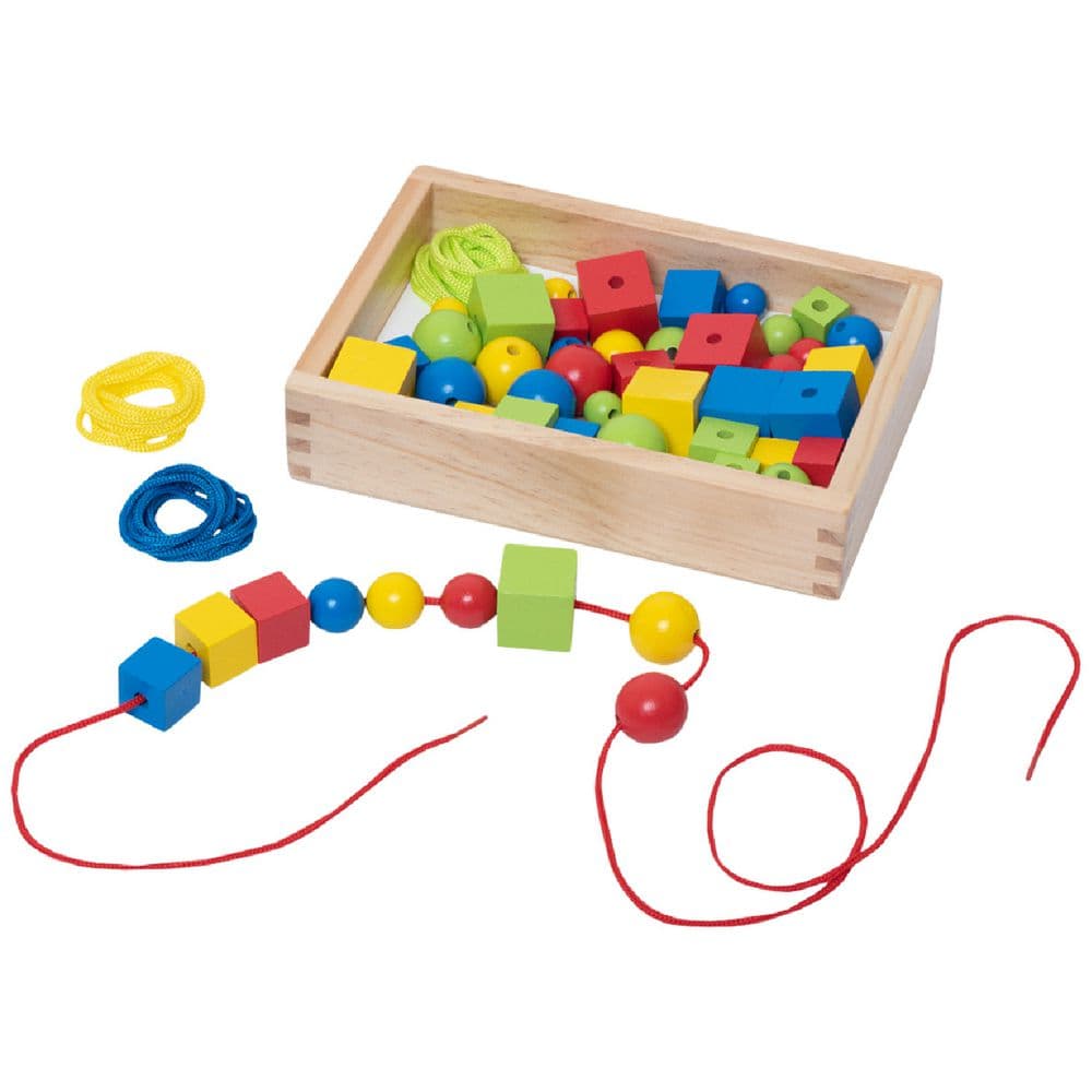 Wooden Lacing Beads Wooden Lacing Beads Set Fine Motor Skills