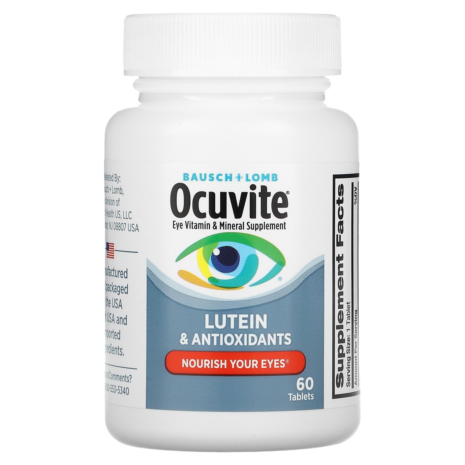 Ocuvite, Eye Vitamin & Mineral Supplement, Lutein & Antioxidants, 60 ...