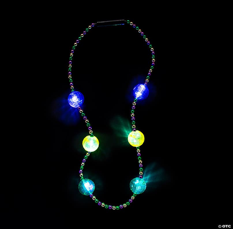 Light-Up Mardi Gras Bead Necklaces - 6 Pc.