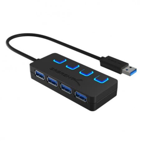 Sabrent HB-UM43 4-Port USB 3.0 Hub with Individual Power Switches