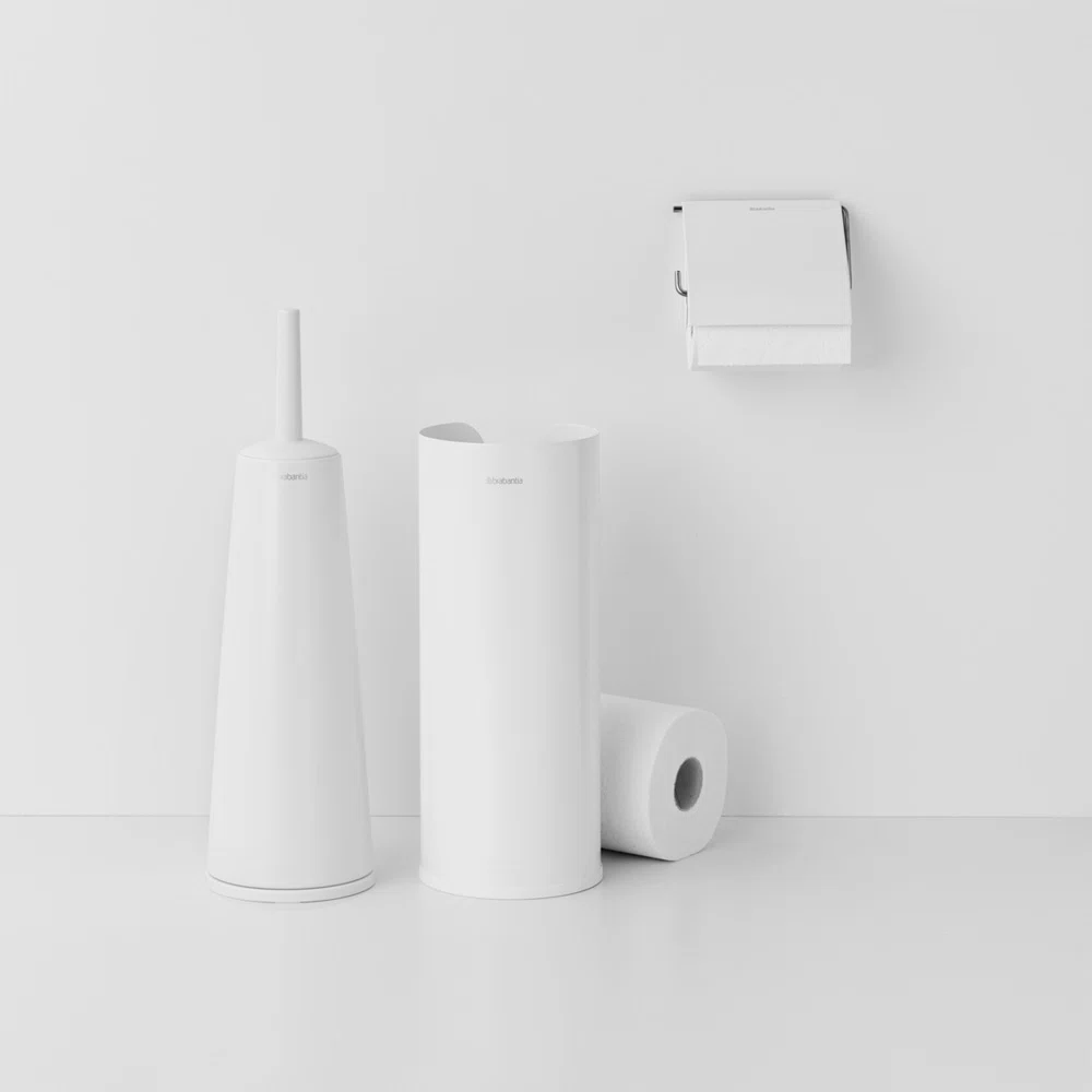 Brabantia Renew 3 Piece Bathroom Set - Toilet Brush Toilet Paper Holder ...