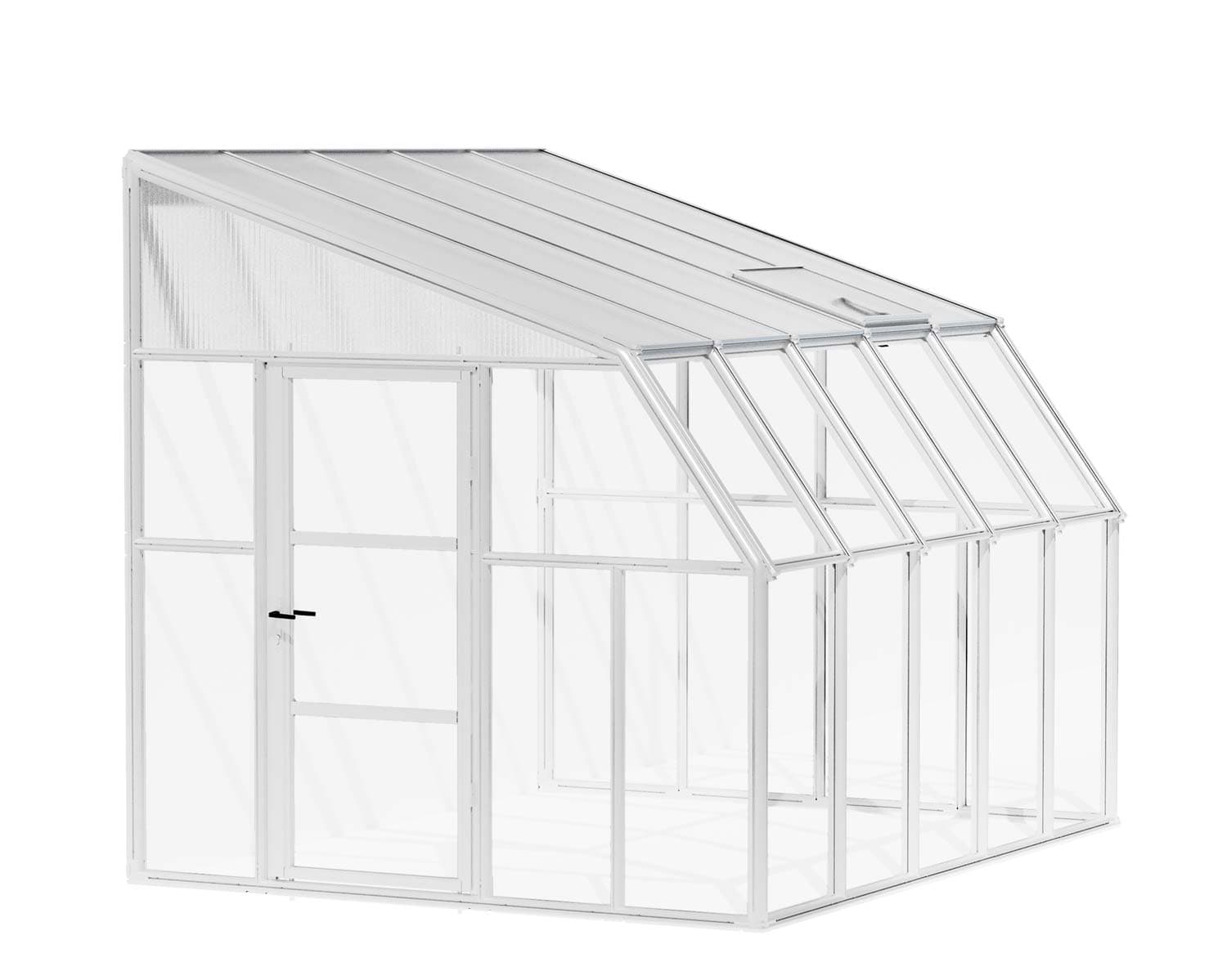 Palram 8×10 Sunroom Lean To Greenhouse – White (Hybrid Glazing) → ...