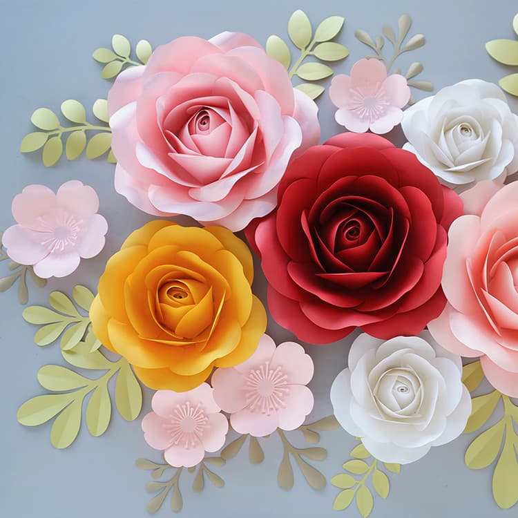 Paper Rose Flowers Wall Decor at Jayden Abdullah blog