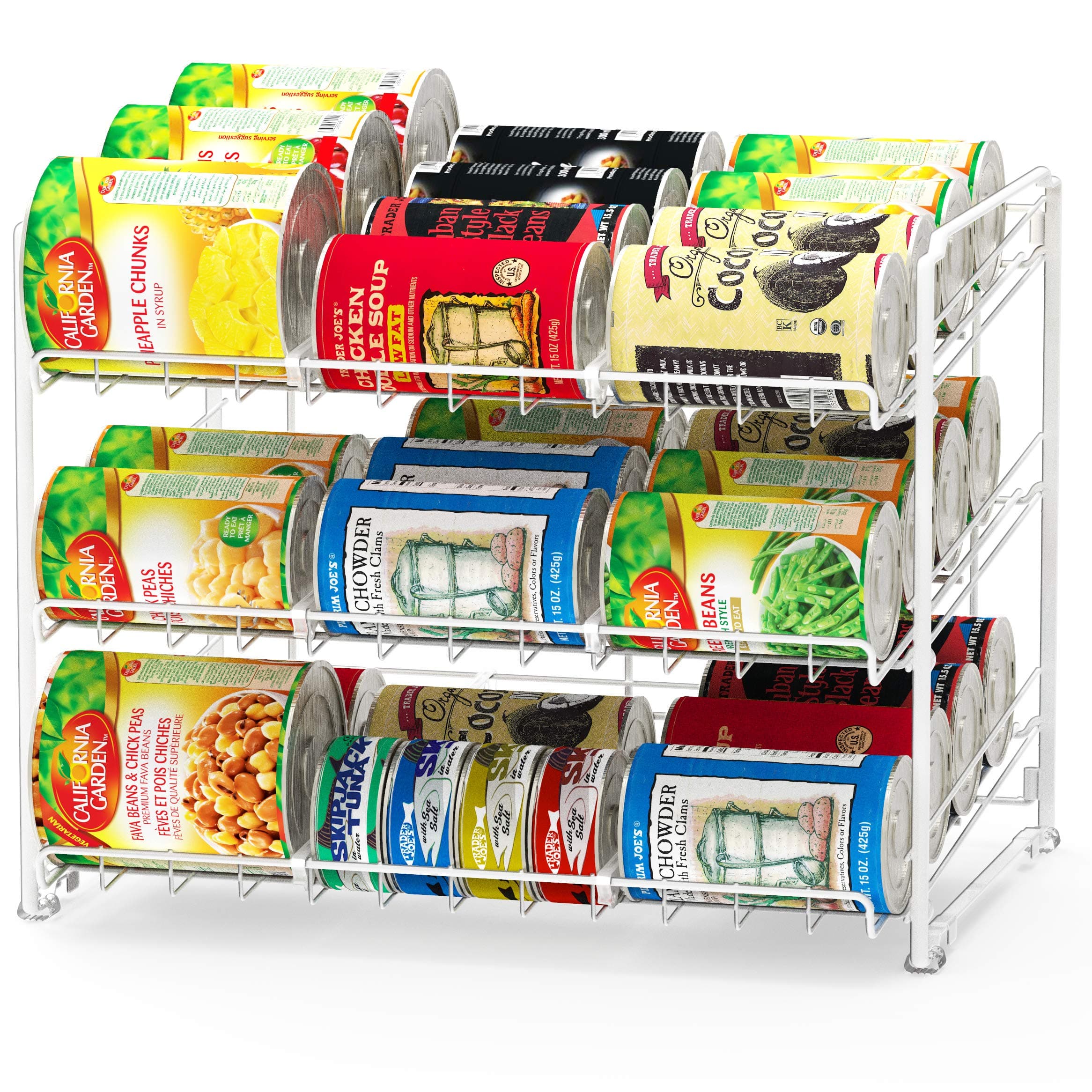 Simple Houseware Stackable Can Rack Organizer | Chrome | Simposh