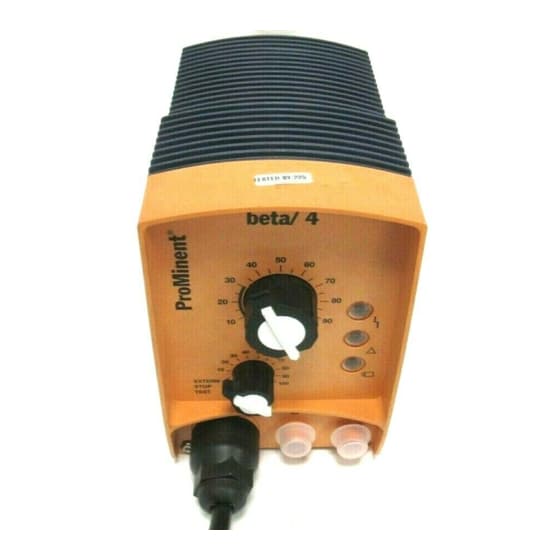 PROMINENT BETA BT4A WATER PUMP OPERATING INSTRUCTIONS MANUAL | ManualsLib