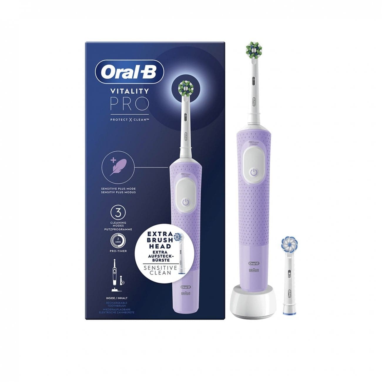 Buy Oral-B Vitality Pro Protect X Clean Box Electric Toothbrush Lilac ...