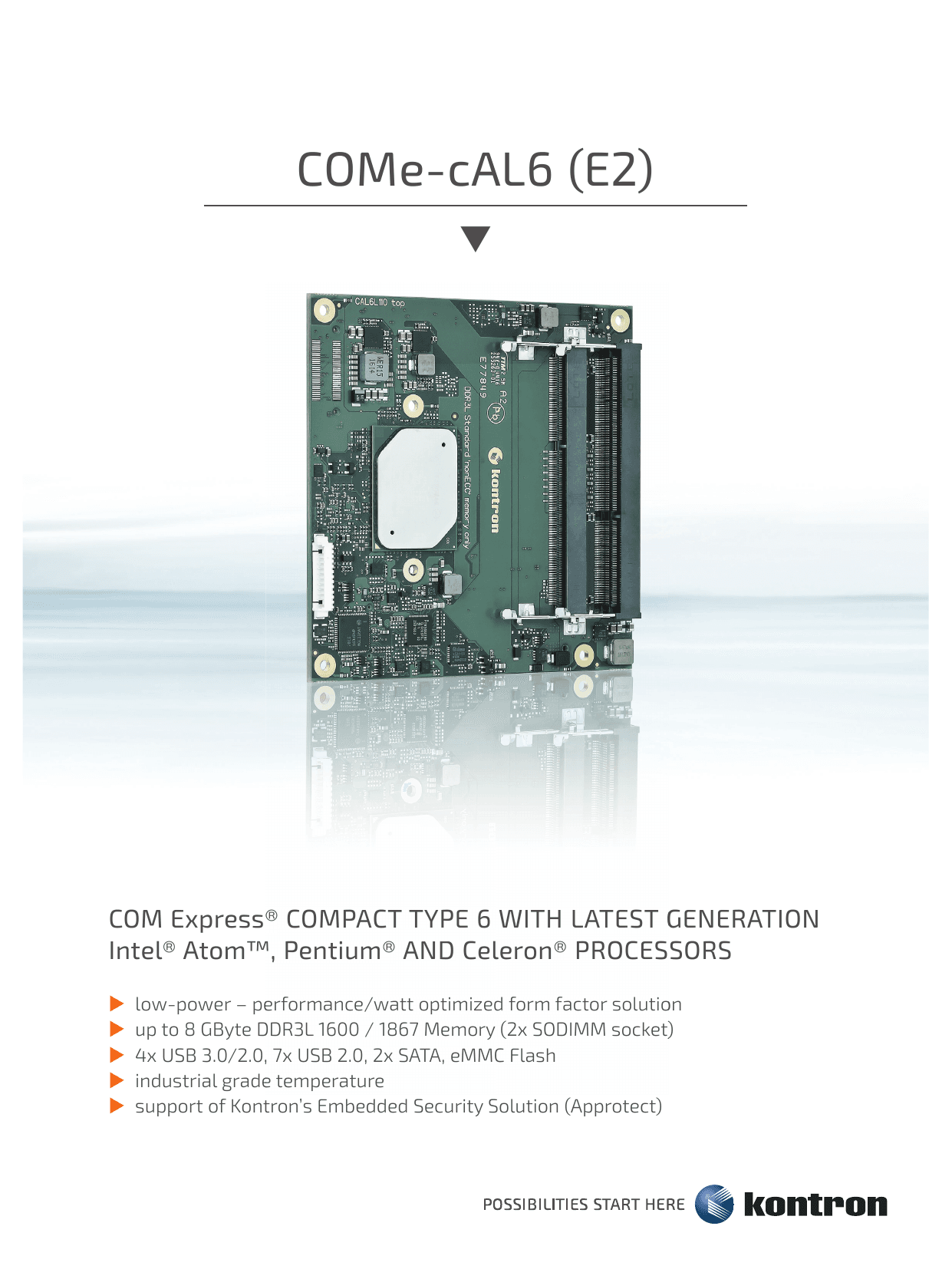 COM Express compact モジュール COMe-cAL6(コントロン ジャパン(Kontron Asia日本支店))のカタログ ...