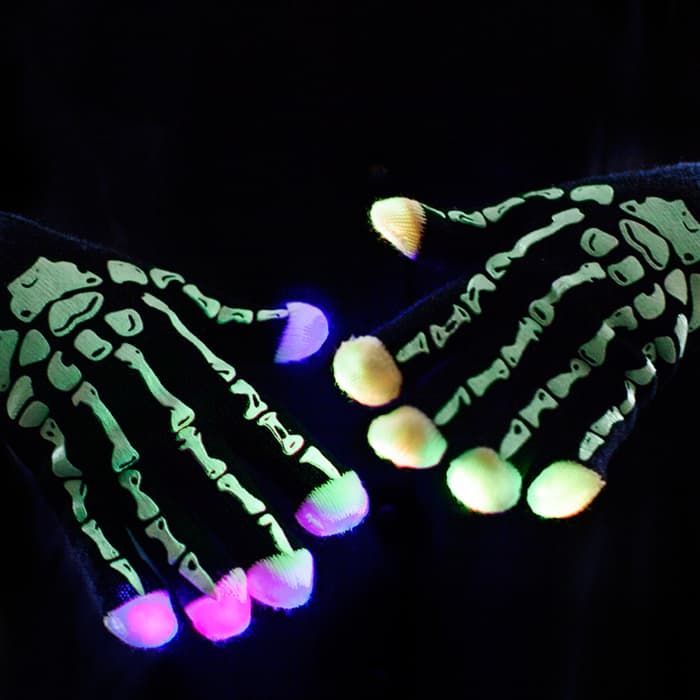 LED Light Up Skeleton Gloves | GlowUniverse.com