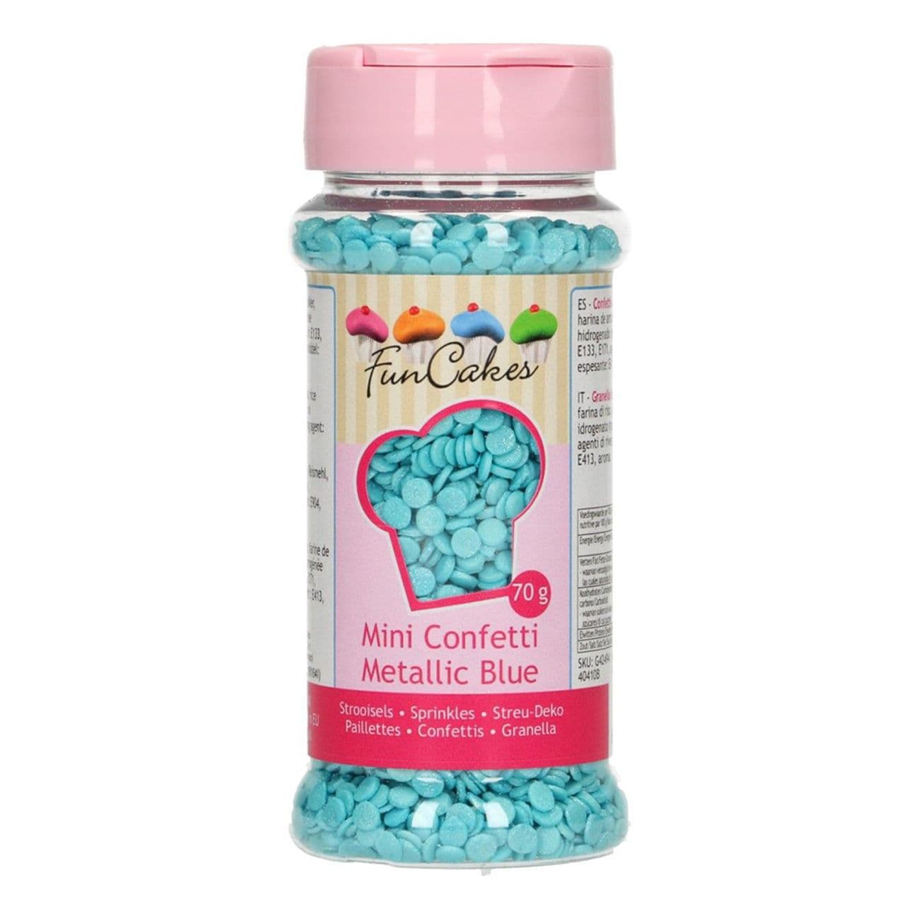 FunCakes Confetti Metallic Blue/Blå | Partyking