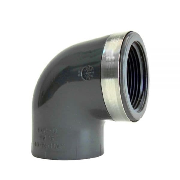 PVCu 90° Elbows | Plain x Thread | Metric | Georg Fischer