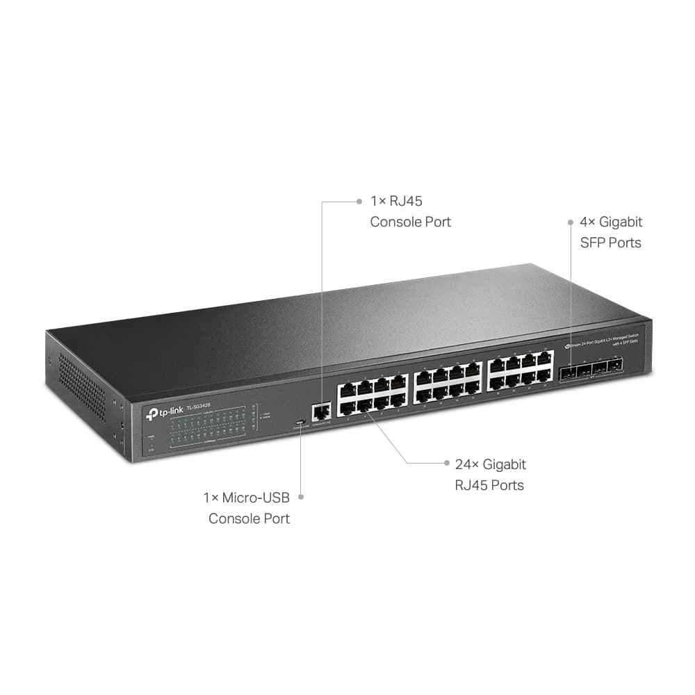 TL-SG3428 | JetStream 24-Port Gigabit L2+ Managed Switch with 4 SFP ...