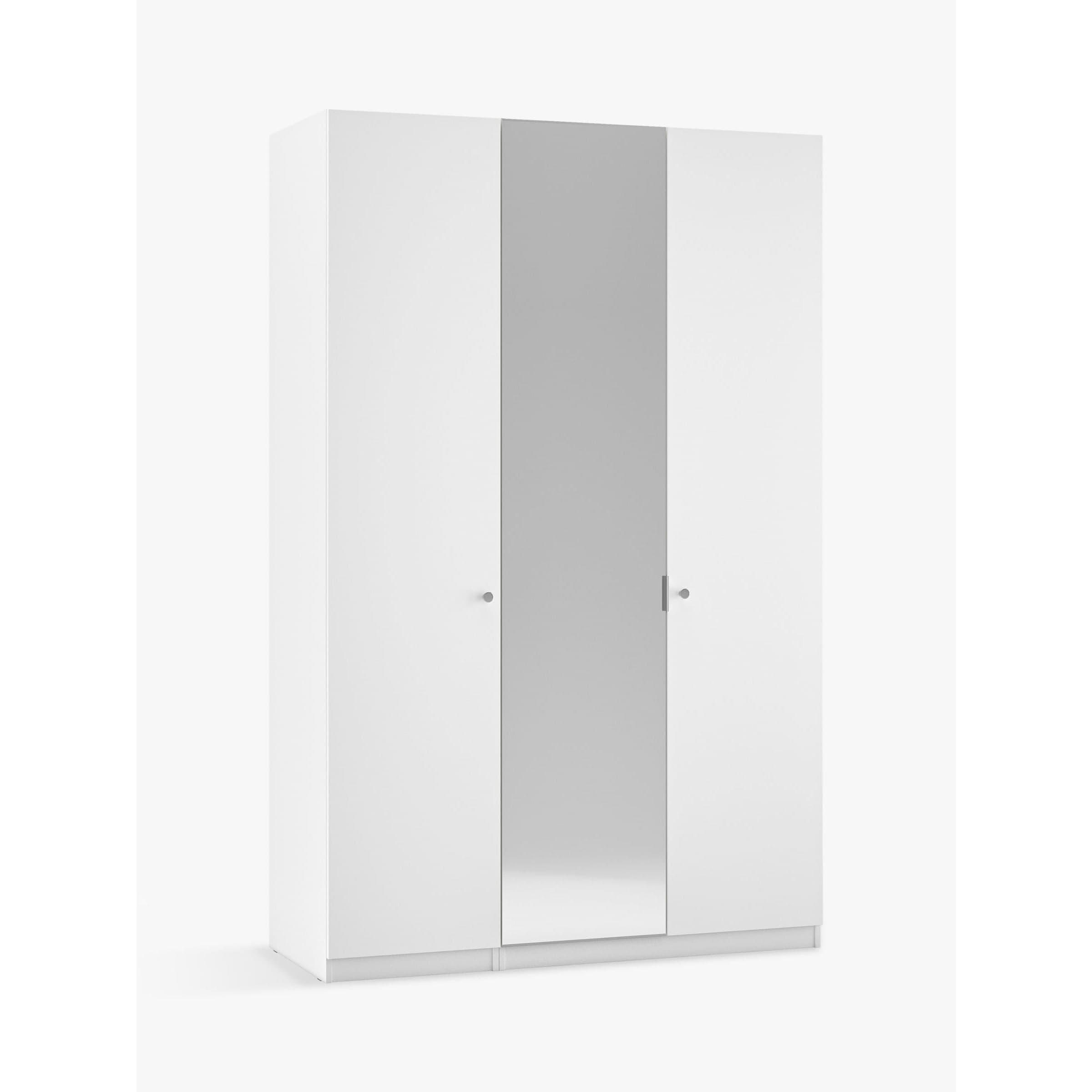 John Lewis ANYDAY Mix it Tall Triple Wardrobe with Mirror, Chrome Knob ...