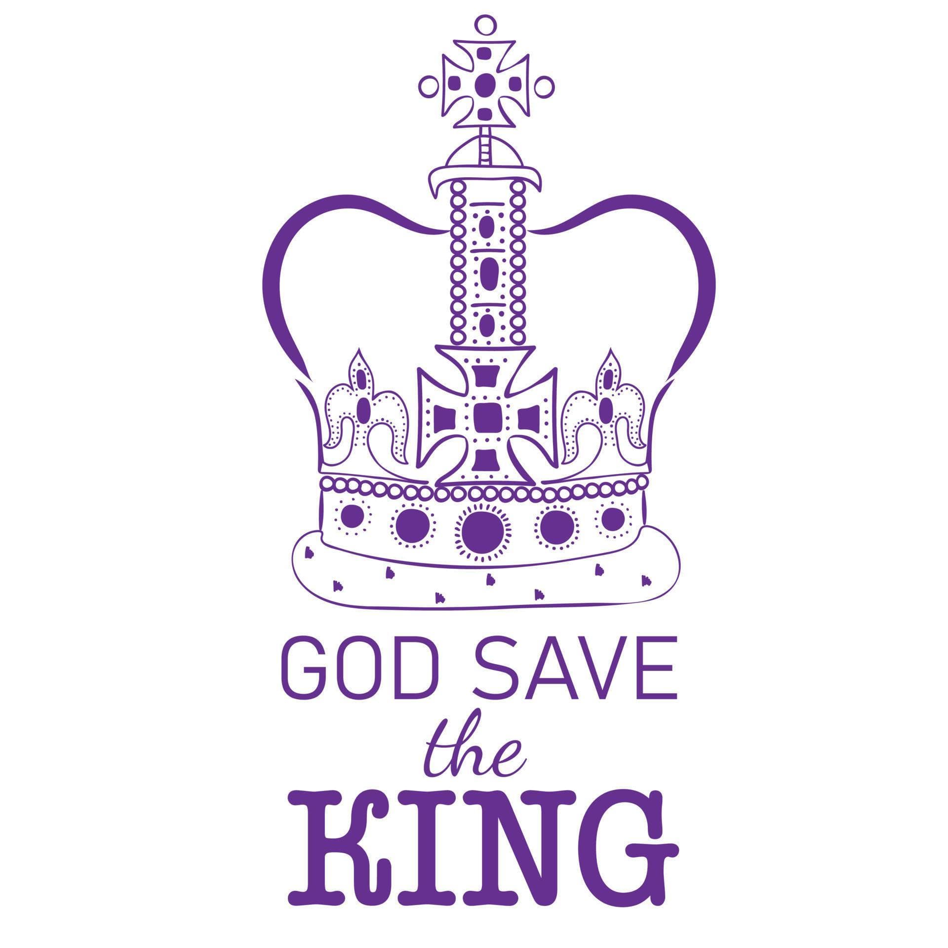 God Save The King words with crown 16463625 Vector Art at Vecteezy