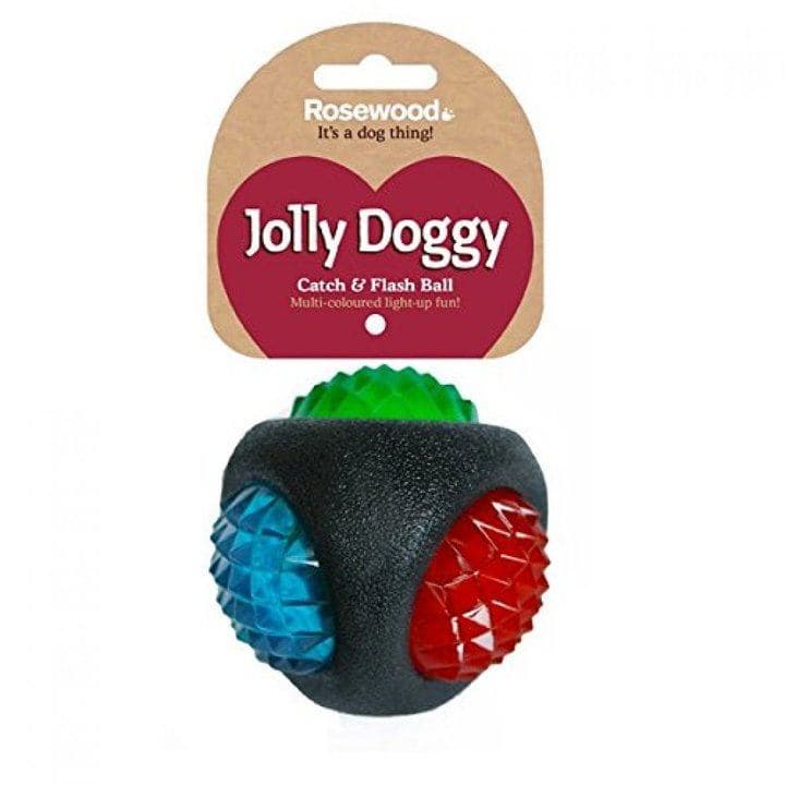 Rosewood Jolly Doggy Catch & Flash Ball Dog Toy | VioVet.co.uk
