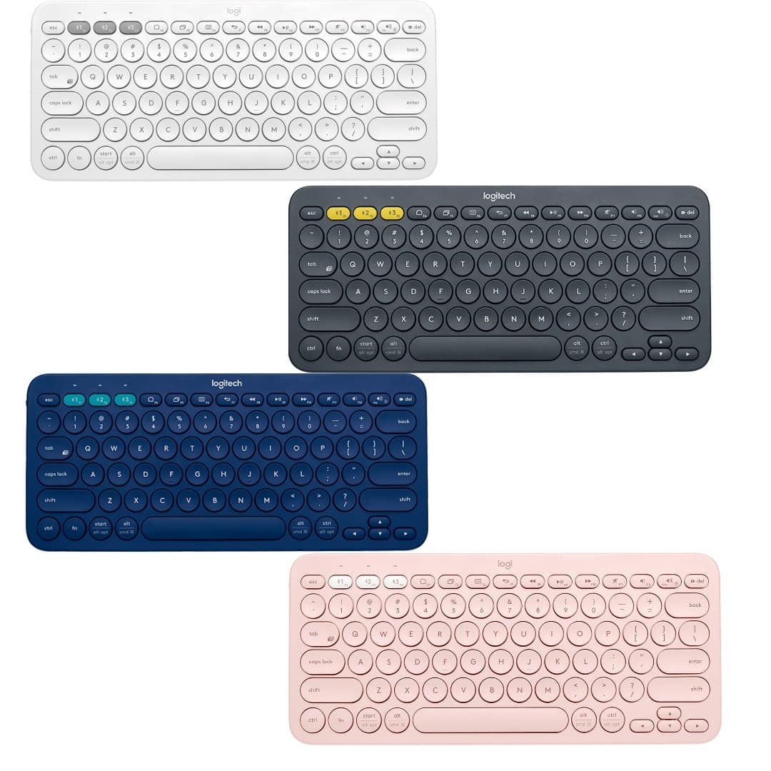 Logitech K380 Multi-Device Wireless Bluetooth Keyboard (Off-White/Rose ...