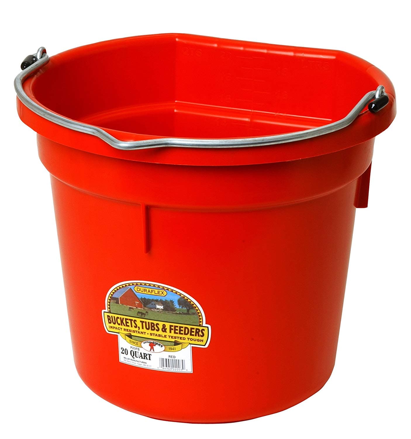 Little Giant - 20 qt. Flat Back Plastic Bucket - System Equine