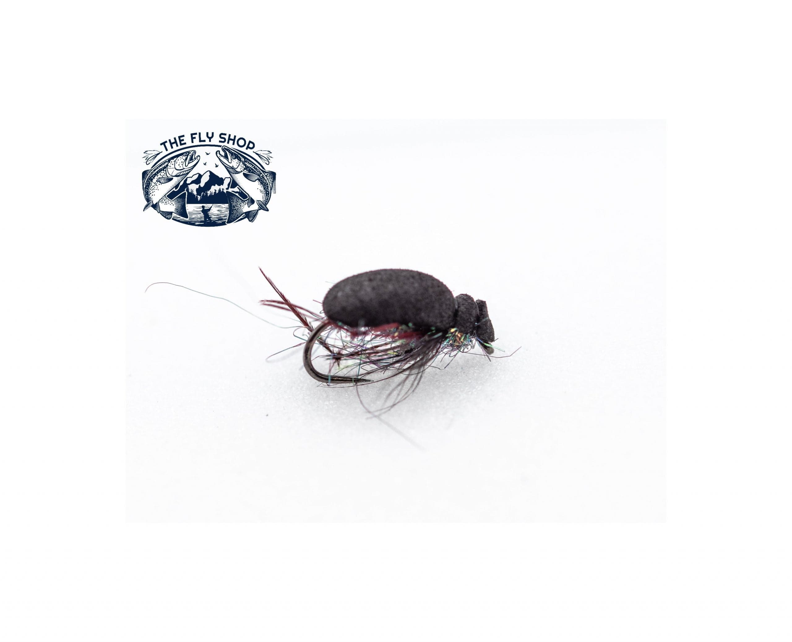 Barbless Black Foam Beetle - The Fly Shop Barbless Black Foam Beetle