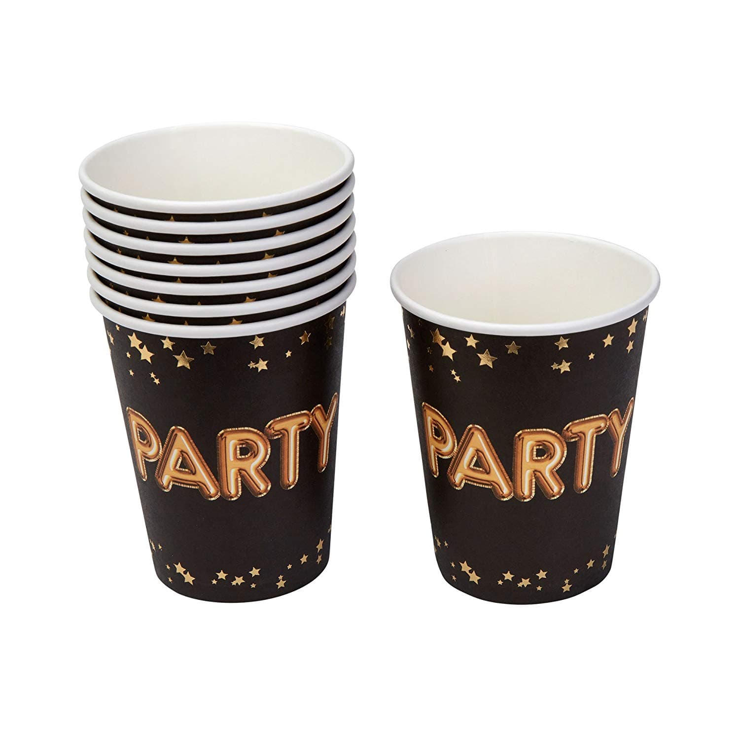 Neviti 773529 Glitz and Glamour Party Paper Cups, Black/Gold, …