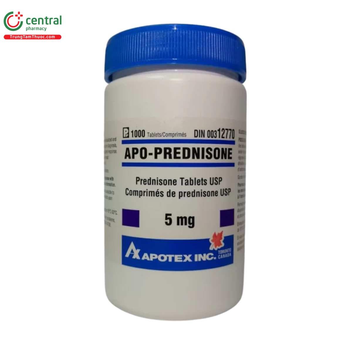 Thuốc Apo-Prednisone 5mg trị viêm khớp, lupus ban đỏ giá bao nhiêu?