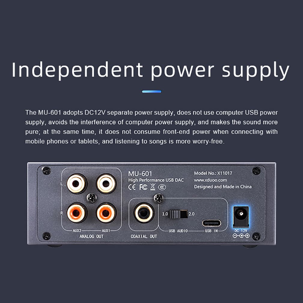 XDUOO MU-601 High Performance USB DAC ES9018K2M PCM384kHZ/DSD256 High ...