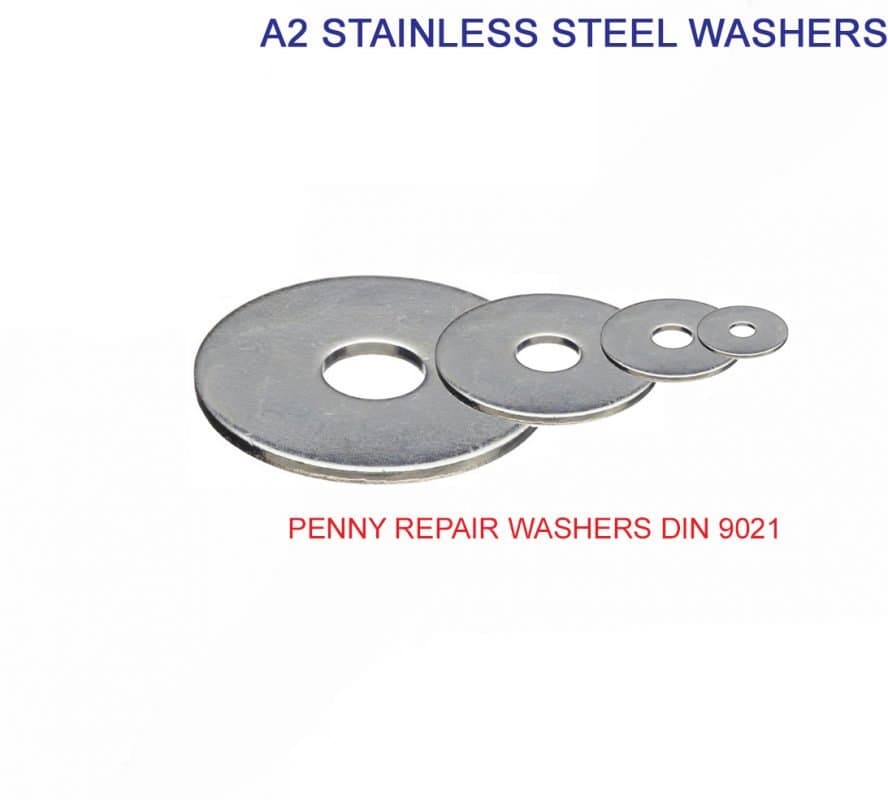 Penny Washers Repair Flat Mudguard A2 Stainless Steel - Universal Hardware