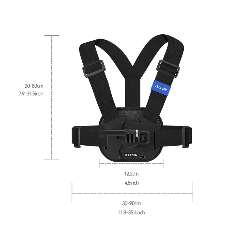 TELESIN Tali Dada Vest Chest Strap Mount Action Camera Quick Release ...