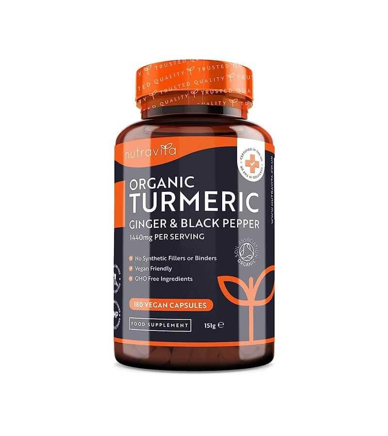 Nutravita Organic Turmeric With Black Pepper & Ginger 180 Capsules ...
