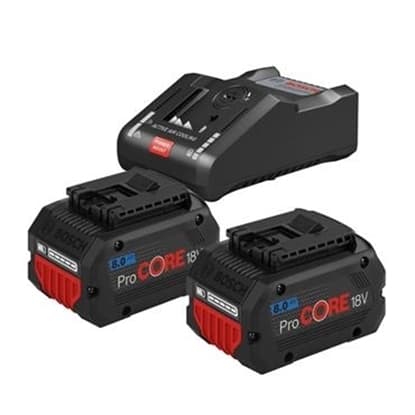 Bosch Battery Starter Set: 2 x GBA 8Ah ProCORE 18V Batteries + GAL 18V ...