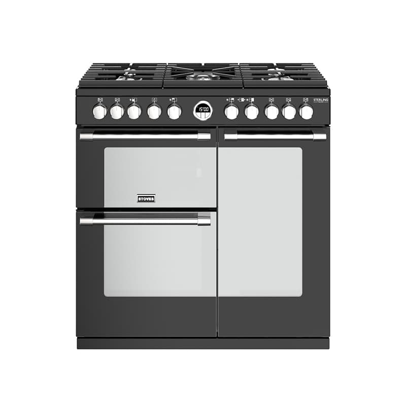 Stoves Sterling Deluxe S900DF 90cm Dual Fuel Range Cooker - Black ...