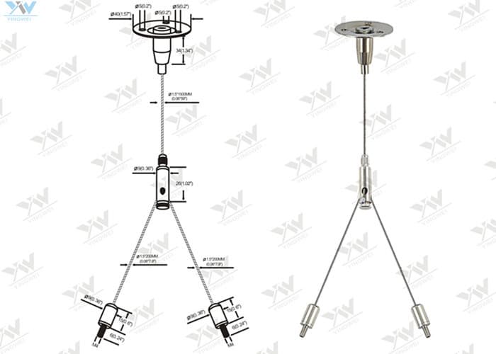 Cross Cable Aquarium Light Hanging Kit / Wire Suspension Systems ...